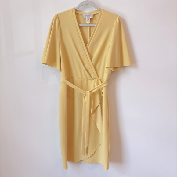 Donna Morgan Dresses & Skirts - Donna Morgan Yellow Wrap Dress
